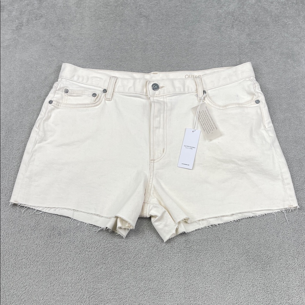 NEW Outerknown 31 Fillmore Natural Boyfriend‎ Shorts Womens Off-White Jean SLT